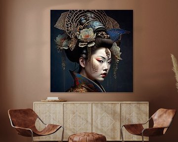 Portrait of a geisha by Carla van Zomeren