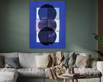 Scandinavisch minimalisme diep marineblauw van Mad Dog Art