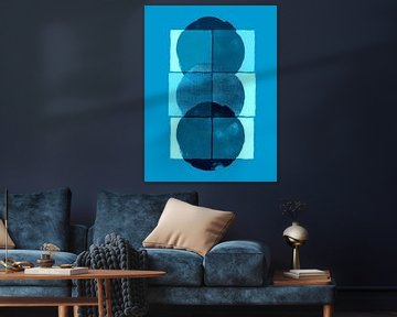 Scandinavisch Minimalisme Diep Turquoise Blauw van Mad Dog Art