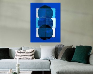 Scandinavisch minimalisme Diep maritiem blauw van Mad Dog Art