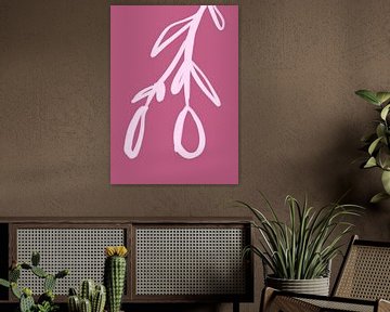 Minimalistische illustratie in roze van Studio Allee