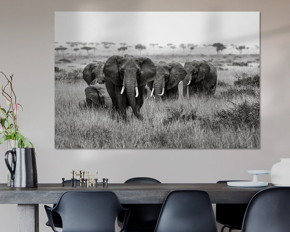 Voorbeeld van het werk in een kamer