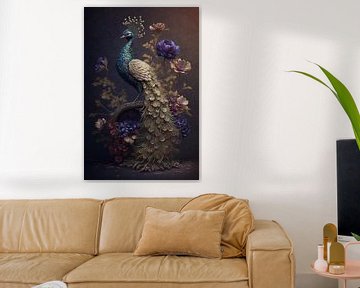 Beautiful art of a peacock by Digitale Schilderijen