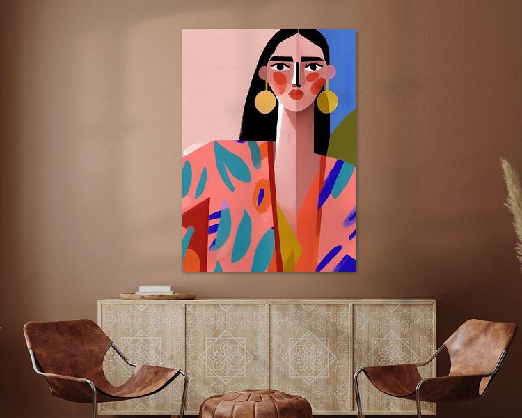 Voorbeeld van het werk in een kamer