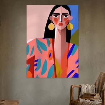 Modern abstract portret van Carla Van Iersel