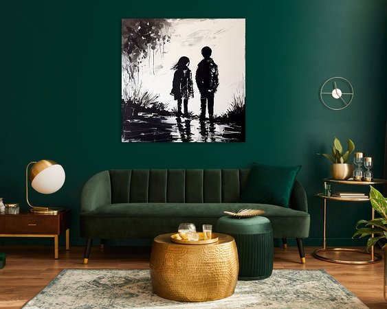 Voorbeeld van het werk in een kamer