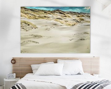 sloping dunes along the sea strip Dutch coast