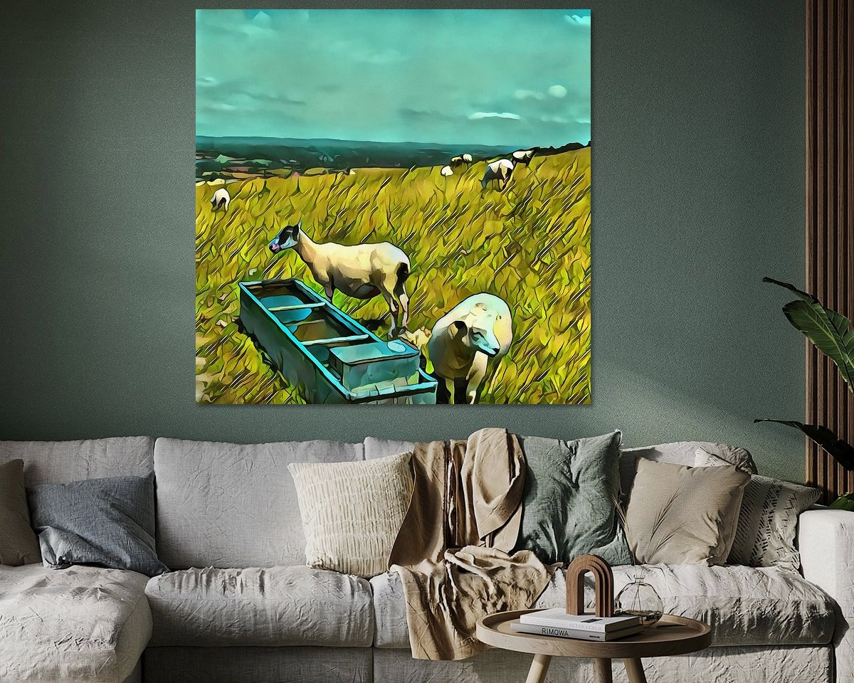 Voorbeeld van het werk in een kamer