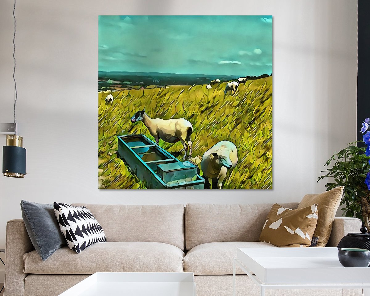 Voorbeeld van het werk in een kamer
