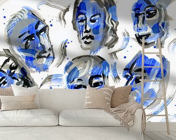 Blauwe gezichten van ART Eva Maria