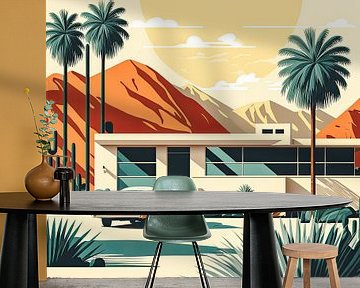 Retro 50's bungalow in Arizona woestijn van Vlindertuin Art