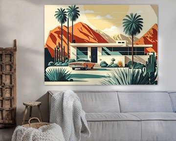 Retro 50's bungalow in Arizona woestijn van Vlindertuin Art