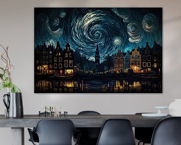 Amsterdam in Van Gogh stijl von ARTEO Gemälde
