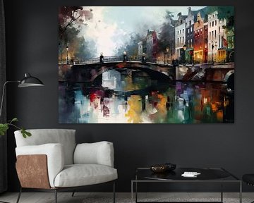 Amsterdamse brug schilderij sur Tableaux ARTEO