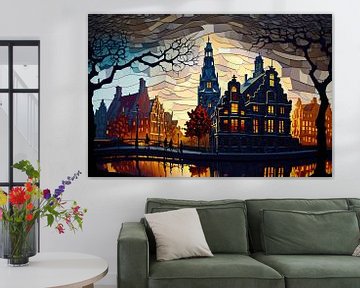 Avond in Amsterdam by ARTEO Paintings