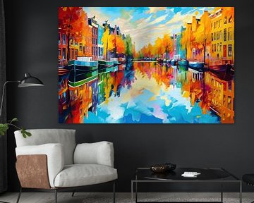 Amsterdan Vrolijk en Kleurrijk sur Tableaux ARTEO