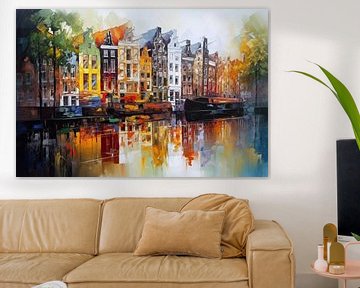 Amsterdamse gracht abstract sur Tableaux ARTEO