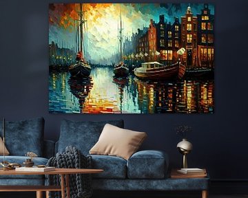 Schemering in Amsterdam von ARTEO Gemälde