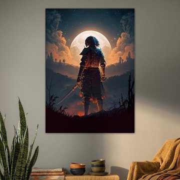 samoerai ridder staande met twee zwaarden van Onexart