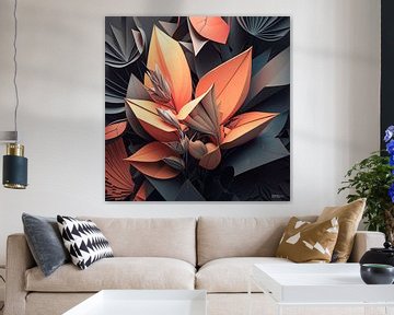 origami van een bloem van Gelissen Artworks