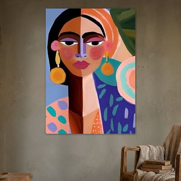 Colourful, modern and abstract portrait by Carla Van Iersel