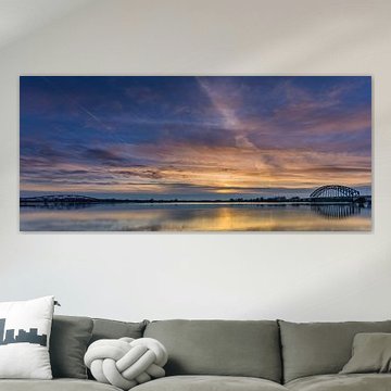 Sunset at the Zwolsche IJssel bridge by Dennie Jolink