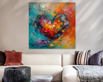 Abstract Colourful Heart by Maarten Knops