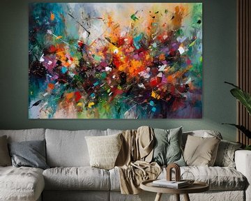 Abstract Kunstwerk met Veld Bloemen van Maarten Knops