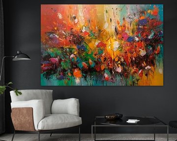 Abstract Kunstwerk met Veld Bloemen van Maarten Knops