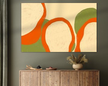 Scandinavia Organic Abstract in Cream Rust van Mad Dog Art