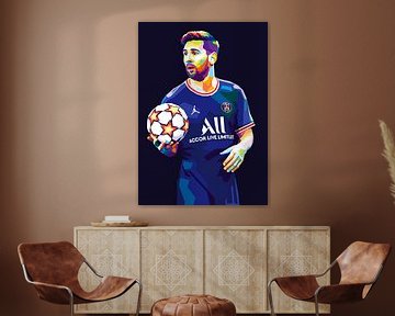 Leo Messi Wpap Pop Art van Noval Purnama