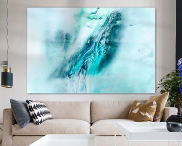 Blauw en Turquoise Abstract van Nanda Bussers