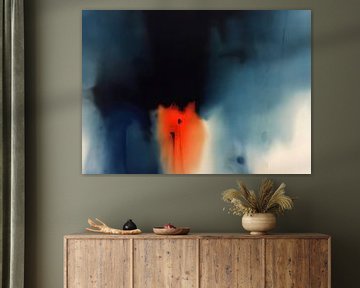 Abstrait moderne en bleu et orange sur Studio Allee