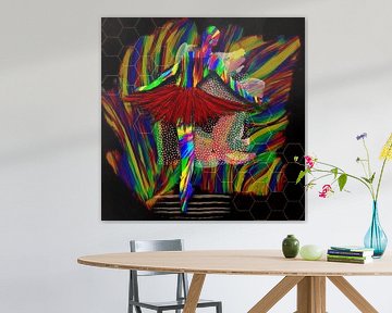 Colourful ballerina a mixed media work by Arjen Roos