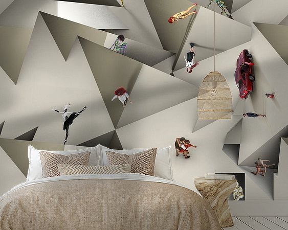 Voorbeeld van het werk in een kamer