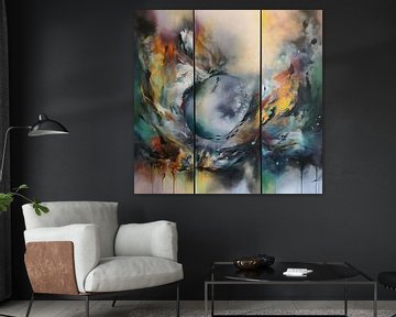 3 Stück Gemälde | Abstraktes Gemälde | Wohnzimmer Gemälde von AiArtLand