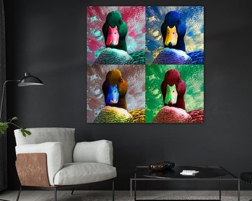 Ducks in Andy Warhol style van Wieke Eefting