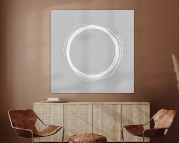 Moon Force Lines Shapes in Grey by Mad Dog Art