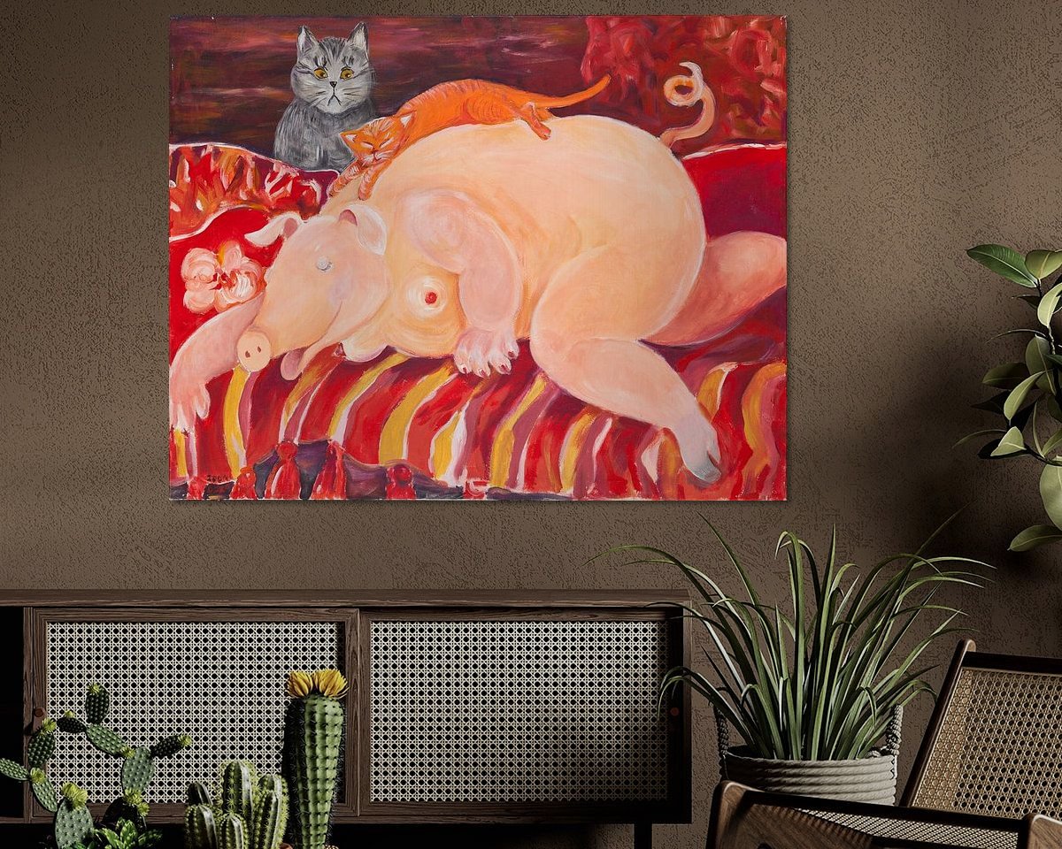 Voorbeeld van het werk in een kamer