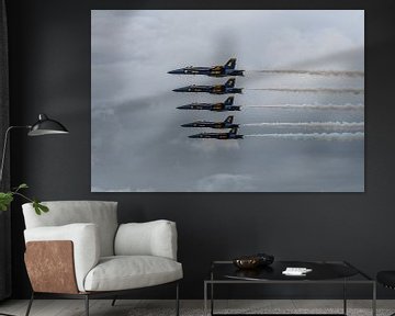 Blue Angels in the Line Abrest Formation. by Jaap van den Berg