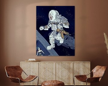 Weltraum-Piratenangriff unter den Sternen. Astronaut. von JJ ADX