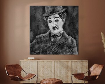 Portret van Charlie Chaplin (tekening) van Art by Jeronimo