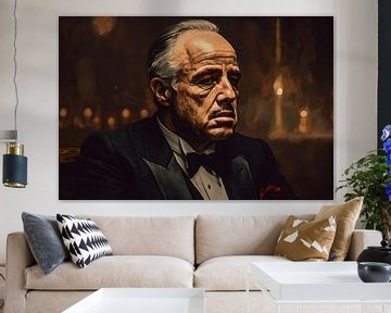 Don Corleone | Marlon Brando | Vito | Maffia Schilderij | Gangster van AiArtLand