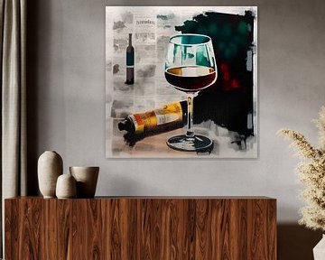 Ein Glas Wein von Henk van Holten