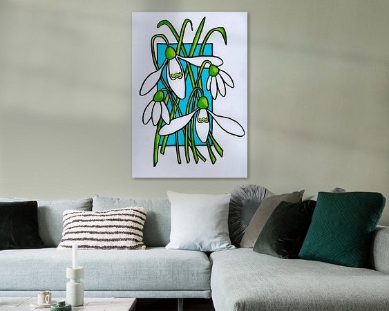 Voorbeeld van het werk in een kamer