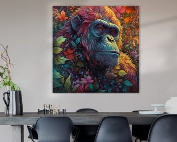 Gorilla in Farbe malen von ARTEO Gemälde