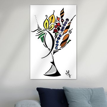 Bos bloemen gekleurd