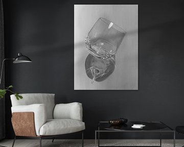 Catch me if you can - photorealistic painting of a glass by Qeimoy