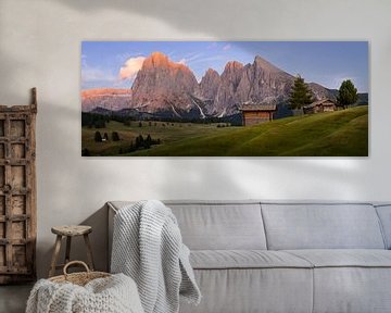 Panorama de l'Alpe di Siusi, Italie sur Luc van der Krabben