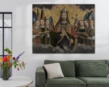 Hans Memling, A, Dieu le Père avec des anges chantants, 1494, centre sur Atelier Liesjes